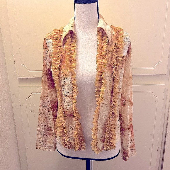 Long sleeve cardigan with black lace - Picture 1 of 3